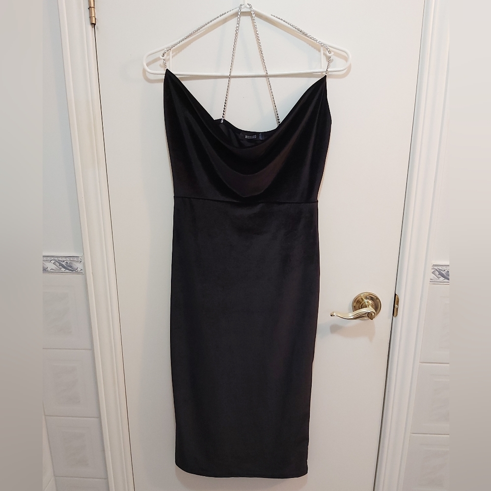 Missguided Black Dress with "Diamond" Straps Size Large (L)